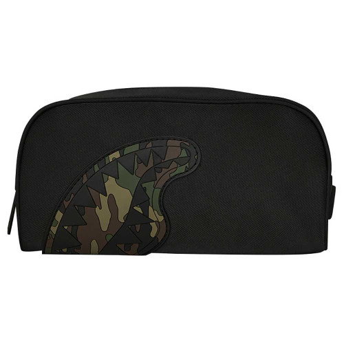 Sprayground Νεσεσέρ Shark Central Black Nylon Camo Embossed Shark Pouch/Pencil Case